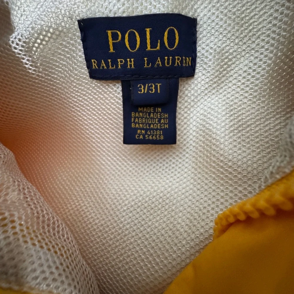 Polo by Ralph Lauren Yellow Raincoat Lightweight Weather-Resistant 3T
